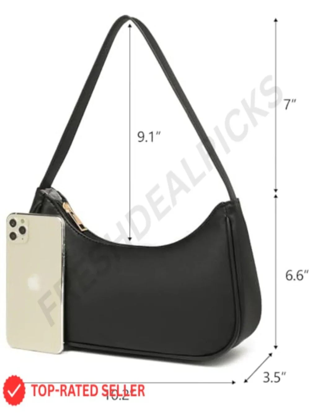 Vegan Leather Hobo Shoulder Bag with Zipper Closure Women's Retro Sling Tote